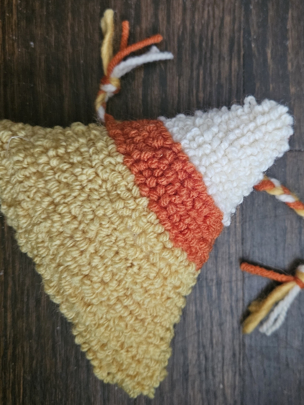 Handmade Halloween Yellow, Orange, and Rug Hooked Home Accent
